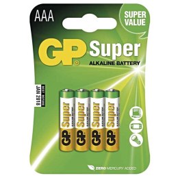 Bateria alkaliczna, AAA (LR03), AAA, 1.5V, GP, blistr, 4-pack, SUPER