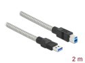 KABEL USB-A(M)->USB-B(M) 3.0 2M SREBRNY METALOWY DELOCK