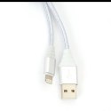 OMEGA COBRA LIGHTNING TO USB FABRIC BRAIDED CABLE KABEL 2A 1M SILVER [44265]