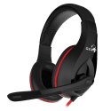 Genius HS-G560 GX LYCHAS, Gaming Headset, słuchawki z mikrofonem, regulacja głośności, czarno/czerwony, 2x 3.5 mm jack