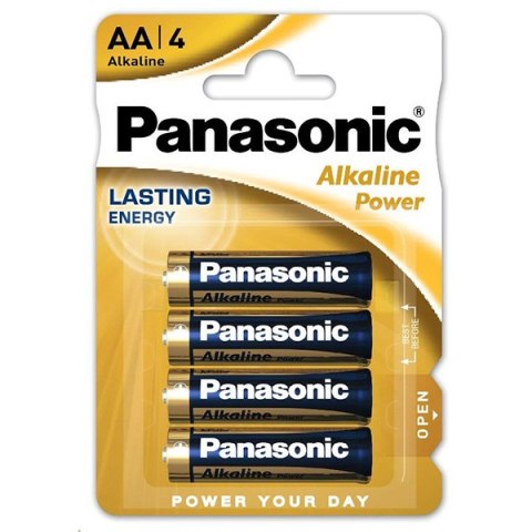 Bateria alkaliczna, AA (LR6), AA, 1.5V, Panasonic, blistr, 4-pack, Alkaline power