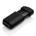 Verbatim USB flash disk, USB 2.0, 8GB, PinStripe, Store N Go, czarny, 49062, USB A, z wysuwanym złączem