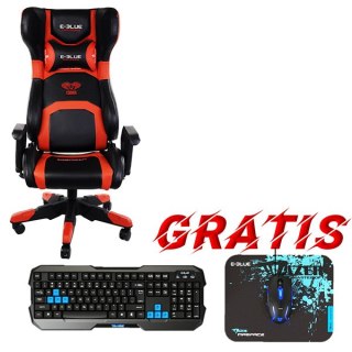 Dla gracza fotel E-blue COBRA, czerwona, Bluetooth, + zestaw gamingowy Polygon