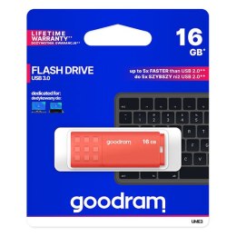 Goodram USB flash disk, USB 3.0, 16GB, UME3, pomarańczowy, UME3-0160O0R11, USB A, z osłoną