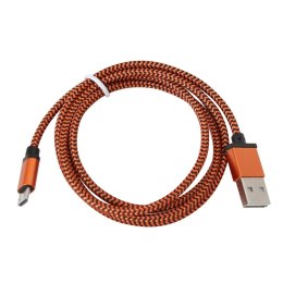 PLATINET HERMES MICRO USB TO USB FABRIC BRAIDED CABLE KABEL 2A 1M ORANGE [43305]