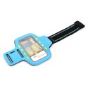 PLATINET SPORT ARMBAND FOR SMARTPHONE BLUE WITH LED [43706]