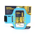 PLATINET SPORT ARMBAND FOR SMARTPHONE BLUE WITH LED [43706]