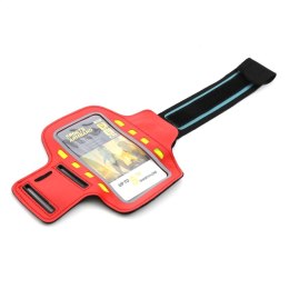 PLATINET SPORT ARMBAND FOR SMARTPHONE RED WITH LED [43708]