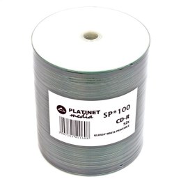 PLATINET CD-R 700MB 52X FF WHITE INKJET PRINTABLE GLOSSY SP*100 [41160]