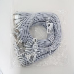 OMEGA CANTIL MICRO USB TO USB FABRIC BRAIDED CABLE KABEL 2A 1M POLYBAG SILVER [44057]