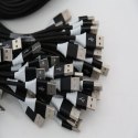 OMEGA HABU LIGHTNING TO USB FABRIC BRAIDED CABLE KABEL TAIWAN CHIP 2A 1M POLYBAG BLACK [44171]