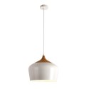 PLATINET PENDANT LAMP LAMPA SUFITOWA REJA P150322-L E27 METAL WHITE+WOOD 35x26 [44031]