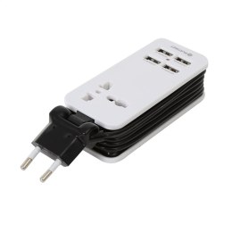 PLATINET TRAVEL CHARGER ŁADOWARKA 4-PORT USB 4A + UK plug WHITE BLACK [42886]