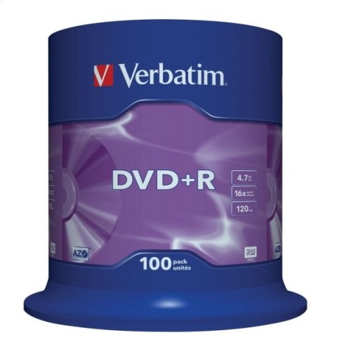 VERBATIM DVD+R 4,7GB 16X CAKE*100 43551