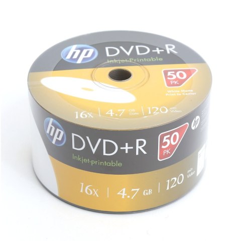 HP DVD+R 4,7GB 16X FF WHITE INKJET PRINTABLE SP*50 14202 / 69304
