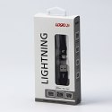 Logo USB kabel (2.0), USB A M - Apple Lightning M, 2m, MFi certifikat, 5V/2,4A, czarny, box, oplot nylonowy, aluminiowa osłona z