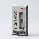 Logo USB kabel (2.0), USB C (M) - Apple Lightning M, 2m, MFi certifikat, 5V/3A, biały, box, oplot nylonowy, aluminiowa osłona zł