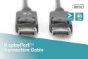 Digitus Kabel połączeniowy DisplayPort z zatrzaskami 1080p 60Hz FHD Typ DP/DP M/M czarny 3m