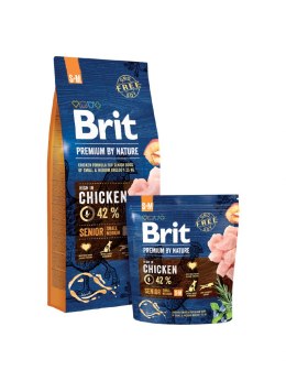 BRIT PREMIUM BY NATURE Senior S+M - sucha karma dla psów starszych ras średnich - 15 kg