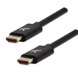 Video Kabel HDMI M - HDMI M, HDMI 2.1 - Ultra High Speed, 1m, pozłacane złącza, aluminiowa obudowa,, czarny, Logo 8K@60Hz, 48Gb/
