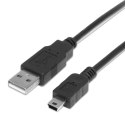 USB kabel (2.0), USB A M - miniUSB (M), 1m, czarny