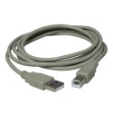 USB kabel (2.0), USB A M - USB B (M), 3m, szary, plastic bag
