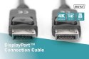 Digitus Kabel połączeniowy DisplayPort z zatrzaskami 1080p 60Hz FHD Typ DP/DP M/M 10m Czarny