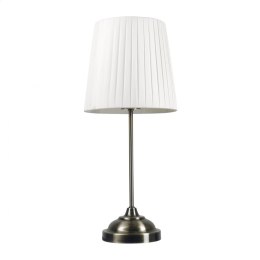 PLATINET TABLE LAMP LAMPA STOŁOWA BRONZE BASE, WHITE SHADE, H48 [45688]