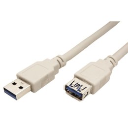 Przedłużacz USB (2.0), USB A M - USB A F, 3m, szary