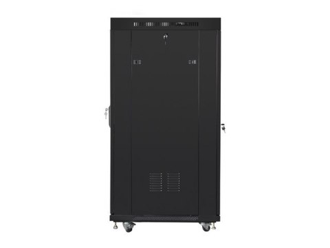 SZAFA INSTALACYJNA RACK STOJĄCA 19" 27U 800X1000 CZARNA DRZWI SZKLANE LCD LANBERG (FLAT PACK) V2