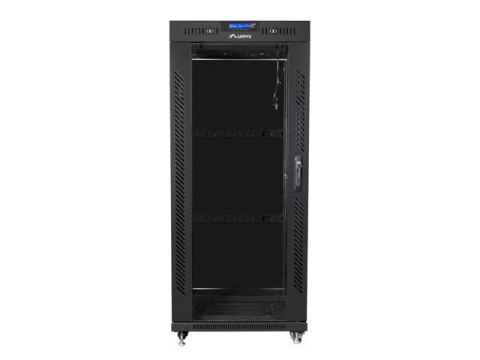 SZAFA INSTALACYJNA RACK STOJĄCA 19" 27U 800X1000 CZARNA DRZWI SZKLANE LCD LANBERG (FLAT PACK) V2