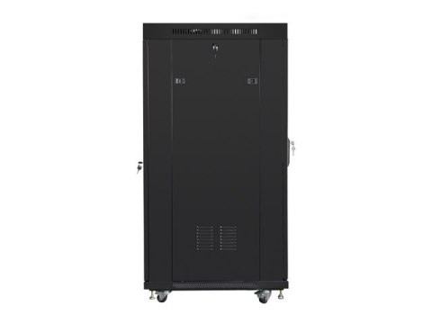 SZAFA INSTALACYJNA RACK STOJĄCA 19" 27U 800X1000 CZARNA DRZWI SZKLANE LCD LANBERG (FLAT PACK) V2