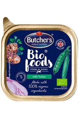 Butcher's Bio Foods Dog - mokra karma dla psa z indykiem w formie pasztetu - tacka 150 g