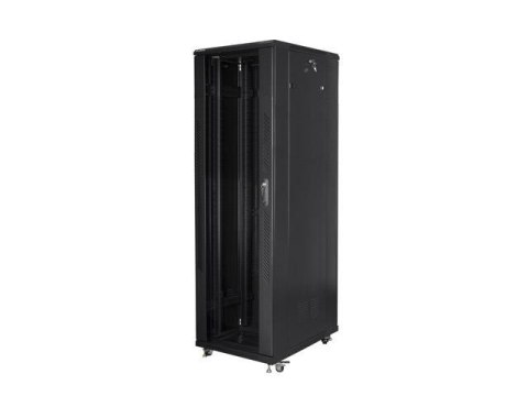 Szafa instalacyjna stojąca 19" 42U 800x800 Drzwi Szklane czarna Lanberg (flat pack)