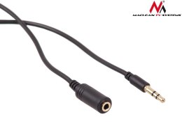 Kabel audio Maclean MCTV-821 miniJack 3,5mm (M) - miniJack 3,5mm (F), 5m, metalowy wtyk, czarny