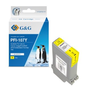 G&G kompatybilny ink / tusz z PFI107Y, NC-00107Y, 6708B001, yellow, 130ml