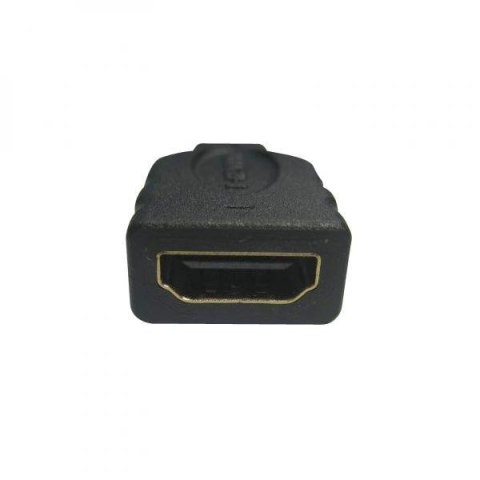 Video redukcja, micro HDMI (M) - HDMI F, czarna, Logo pozłacane końcówki