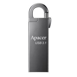 Apacer USB flash disk, USB 3.0, 64GB, AH15A, srebrny, AP64GAH15AA-1, USB A, z karabinkiem