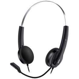 Genius HS-220U, słuchawki z mikrofonem, regulacja głośności, czarna, 2.0, zamykane, USB