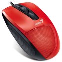 Mysz przewodowa, Genius DX-150X, czerwona, optyczna, 1000DPI