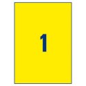 Avery Zweckform etykiety 210mm x 297mm, A4, żółte, 1 etykieta, bardzo trwałe, pakowane po 20 szt., L6111-20, do drukarek laserow