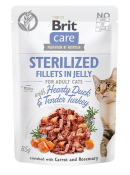 BRIT Care Sterilized Fillets in Jelly filety z kaczką i indykiem w galaretce - mokra karma dla kota - 85 g