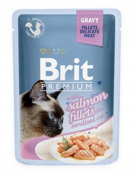 BRIT Premium Sterilised Gravy Fillets Salmon - mokra karma dla kota - 85 g