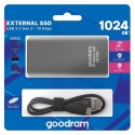 SSD Goodram 2.5", zewnętrzny USB 3.2 typ C, 1000GB, 1TB, HL100, SSDPR-HL100-01T, 450 MB/s-R, 420 MB/s-W