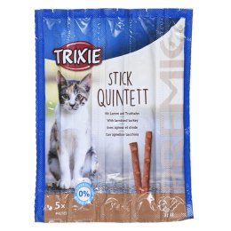 TRIXIE Stick Quintett Premio Paluszki jagnięcina i indyk - przysmak dla kota - 5x5 g