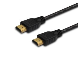 Savio Kabel HDMI (M) 2m, czarny, złote końcówki, v1.4 high speed, ethernet/3D wielopak 10 szt., CL-05