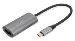 Kabel adapter graficzny DIGITUS USB Typ C na DisplayPort 8K 30Hz aluminiowy 0,2m