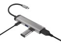 MULTIPORT ADAPTER NATEC FOWLER SLIM USB-C->HUB USB 3.0 2X, HDMI 4K, USB-C PD