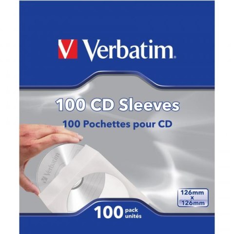 Koperty na CD / DVD 1 szt. CD, Papier, biała, z okienkiem, Verbatim, po 100 ks