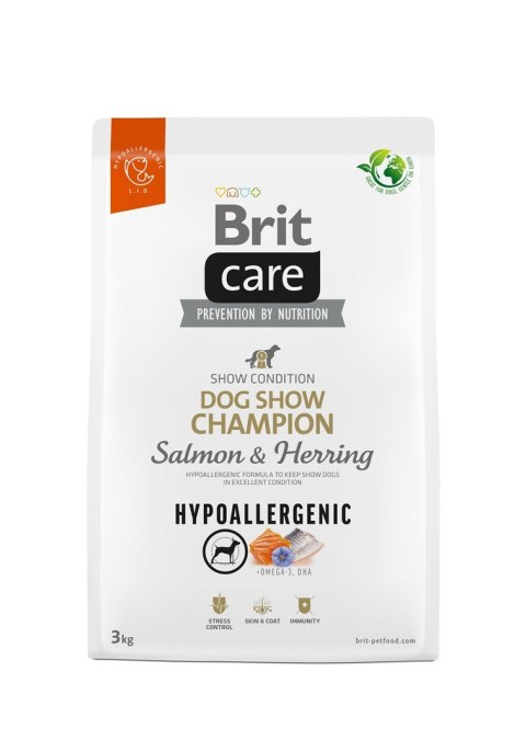 BRIT Care Hypoallergenic Dog Show Champion Salmon & Herring - sucha karma dla psa - 3 kg